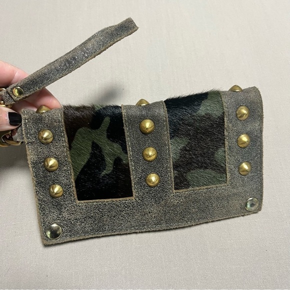 Maya Moon Handmade Recycled Leather Clutch Wallet Wristlet + Card Holder - Picture 3 of 15